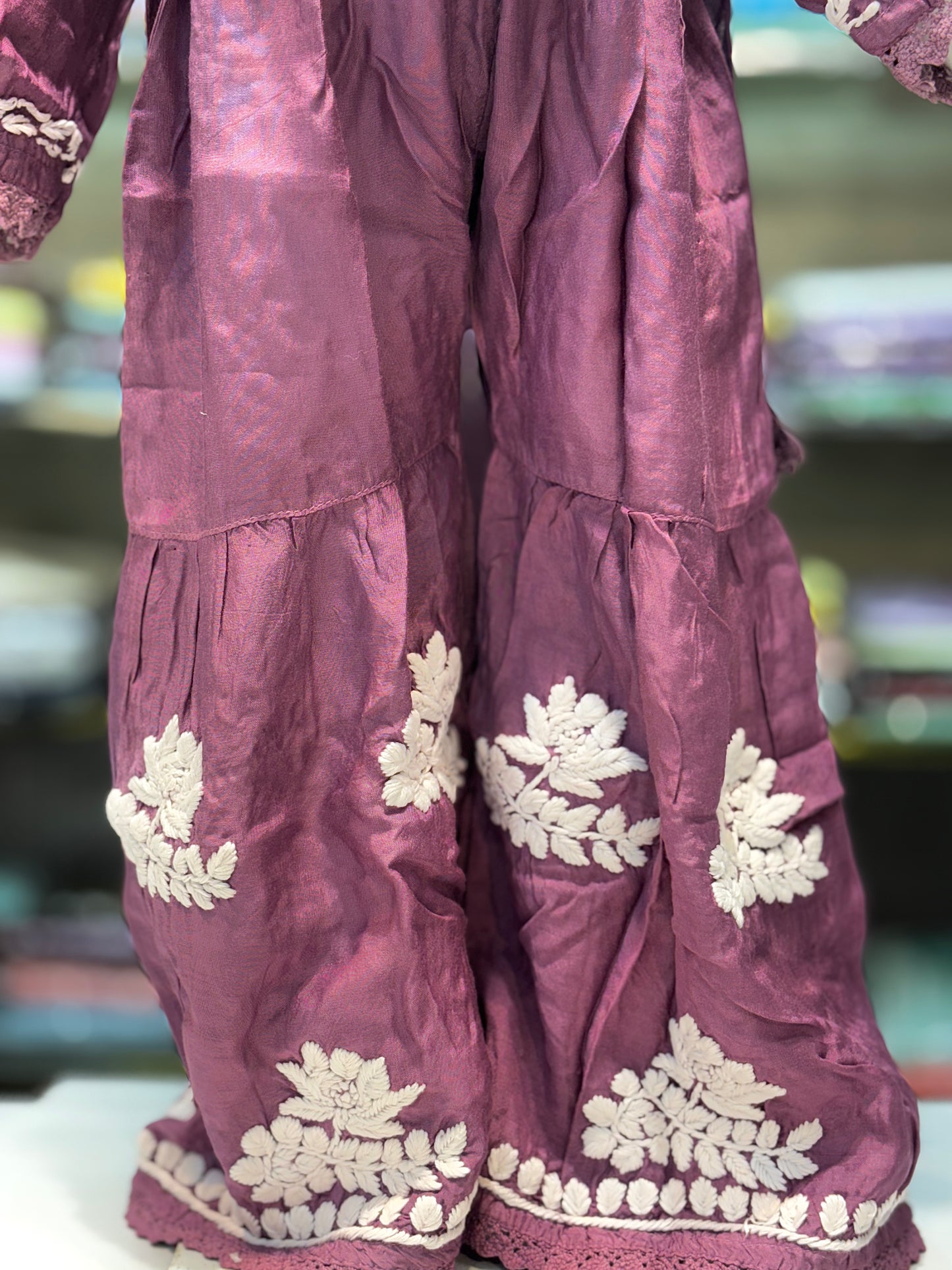 Iconic Muslin Kids Garara Set With 3d embroidery - Made for Tiny Trendsetters