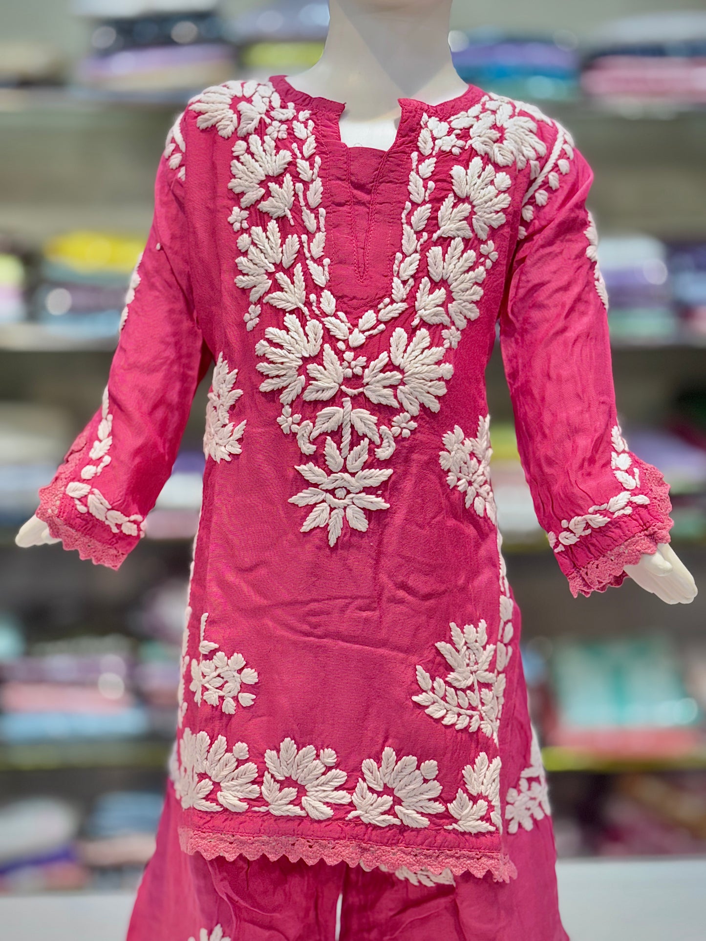 Iconic Muslin Kids Garara Set With 3d embroidery - Made for Tiny Trendsetters