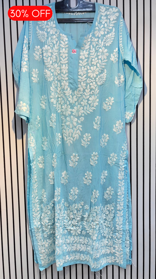 Pure Modal 42 Size Kurtis with Resham thread & 3d Embroidery🪡