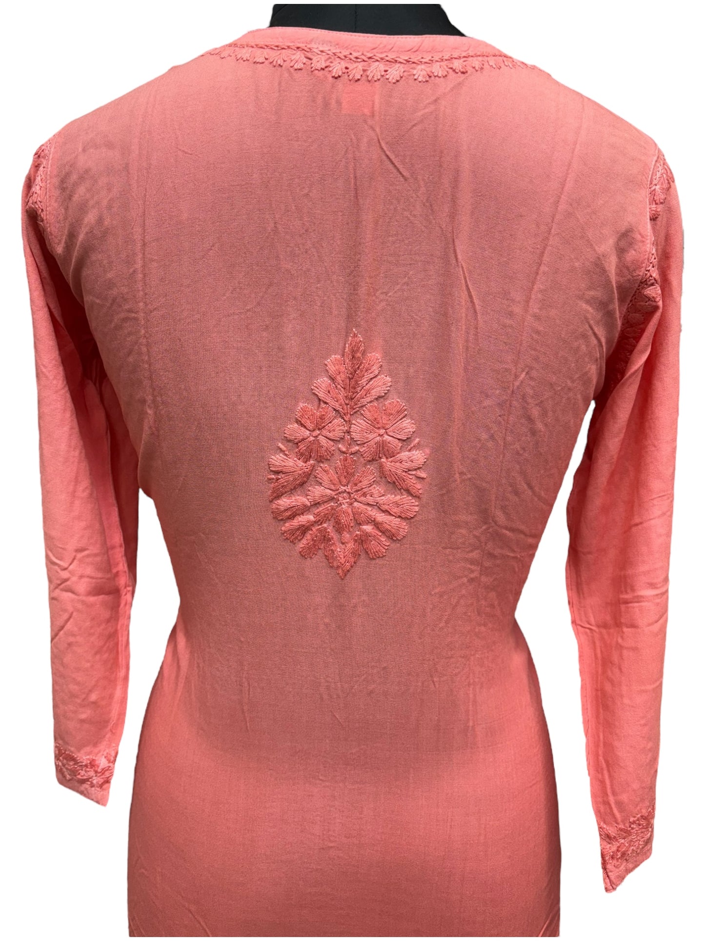 Elegant Chikankari Modal Kurti with Resham Thread 3D Embroidery