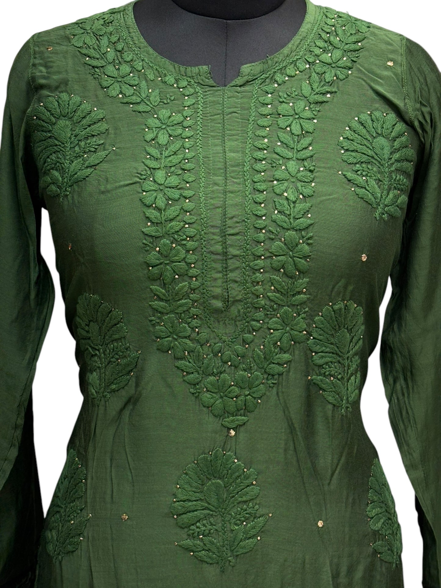 Stunning Muslin Kurti with Mukaish & Self-Thread 3D Embroidery