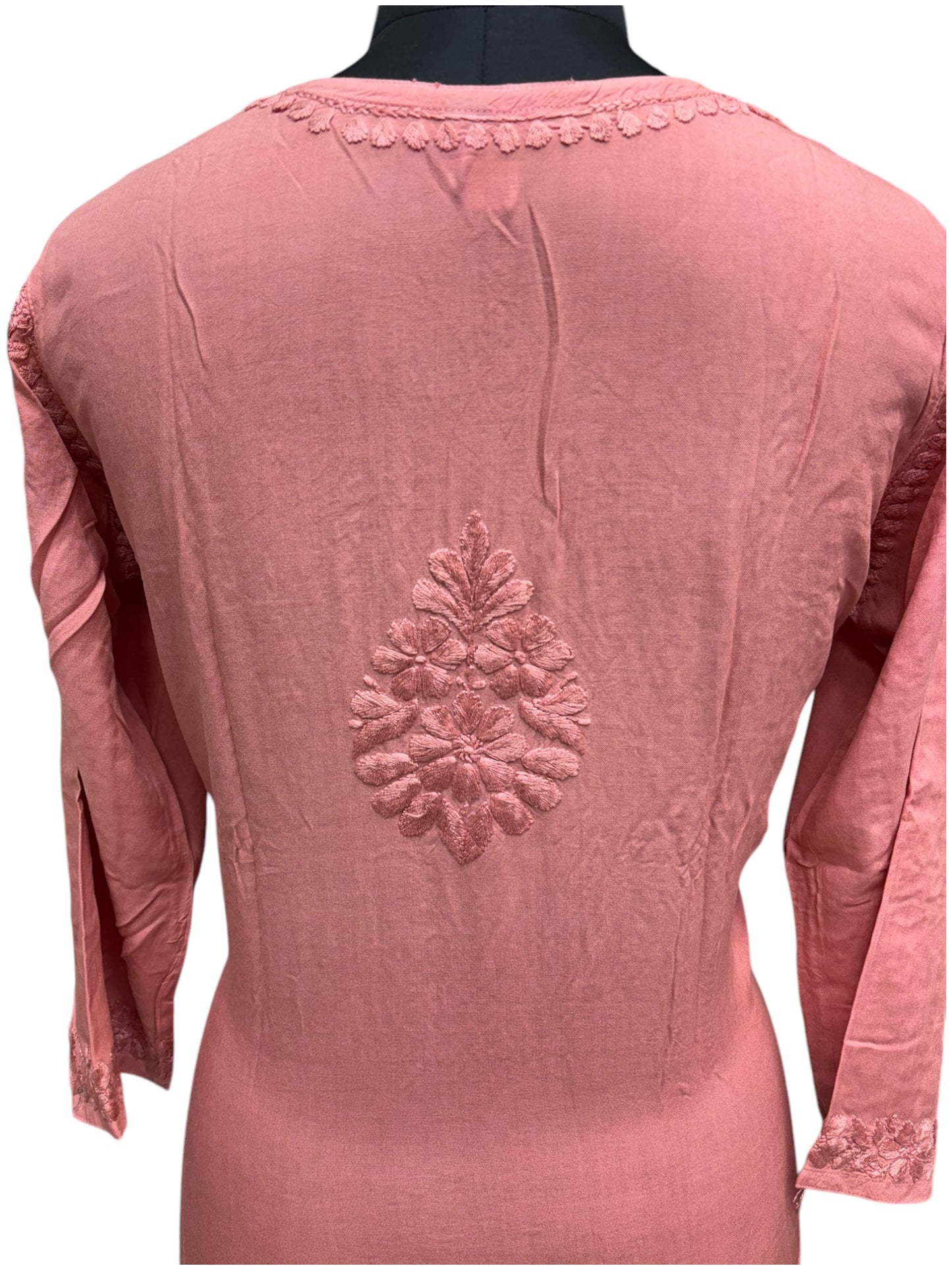 Elegant Chikankari Modal Kurti with Resham Thread 3D Embroidery
