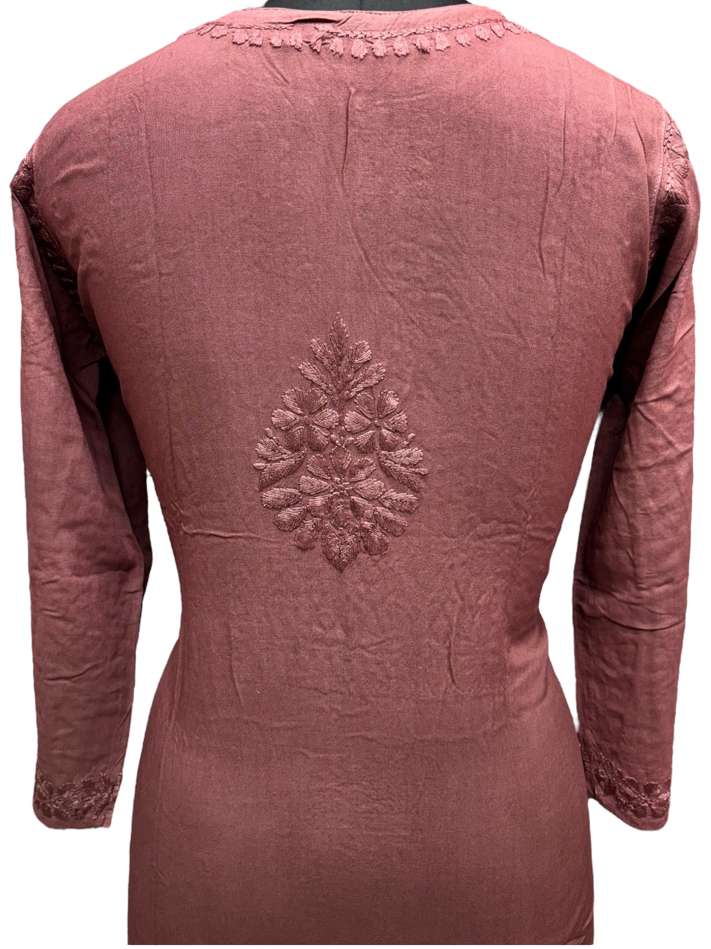 Elegant Chikankari Modal Kurti with Resham Thread 3D Embroidery