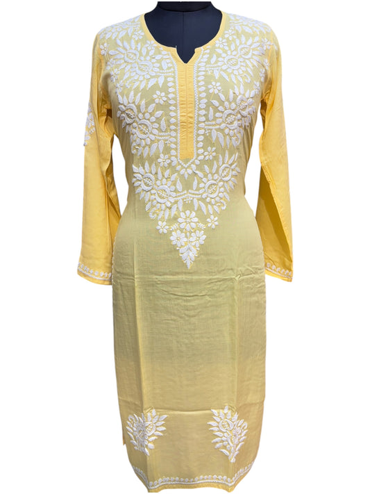 Modal Chikankari Kurti with Delicate White Embroidery